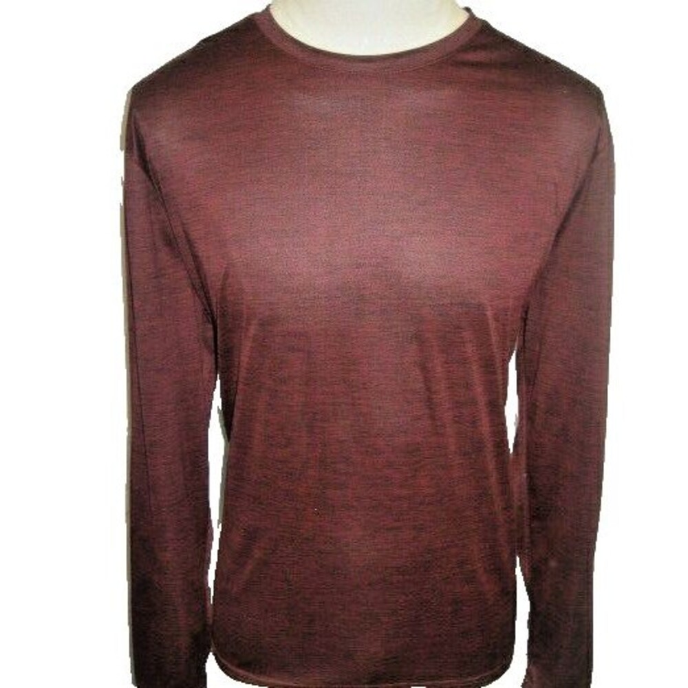 Mens NWOT Zelos Maroon Heather Poly LS Base Layer Shirt sz XL